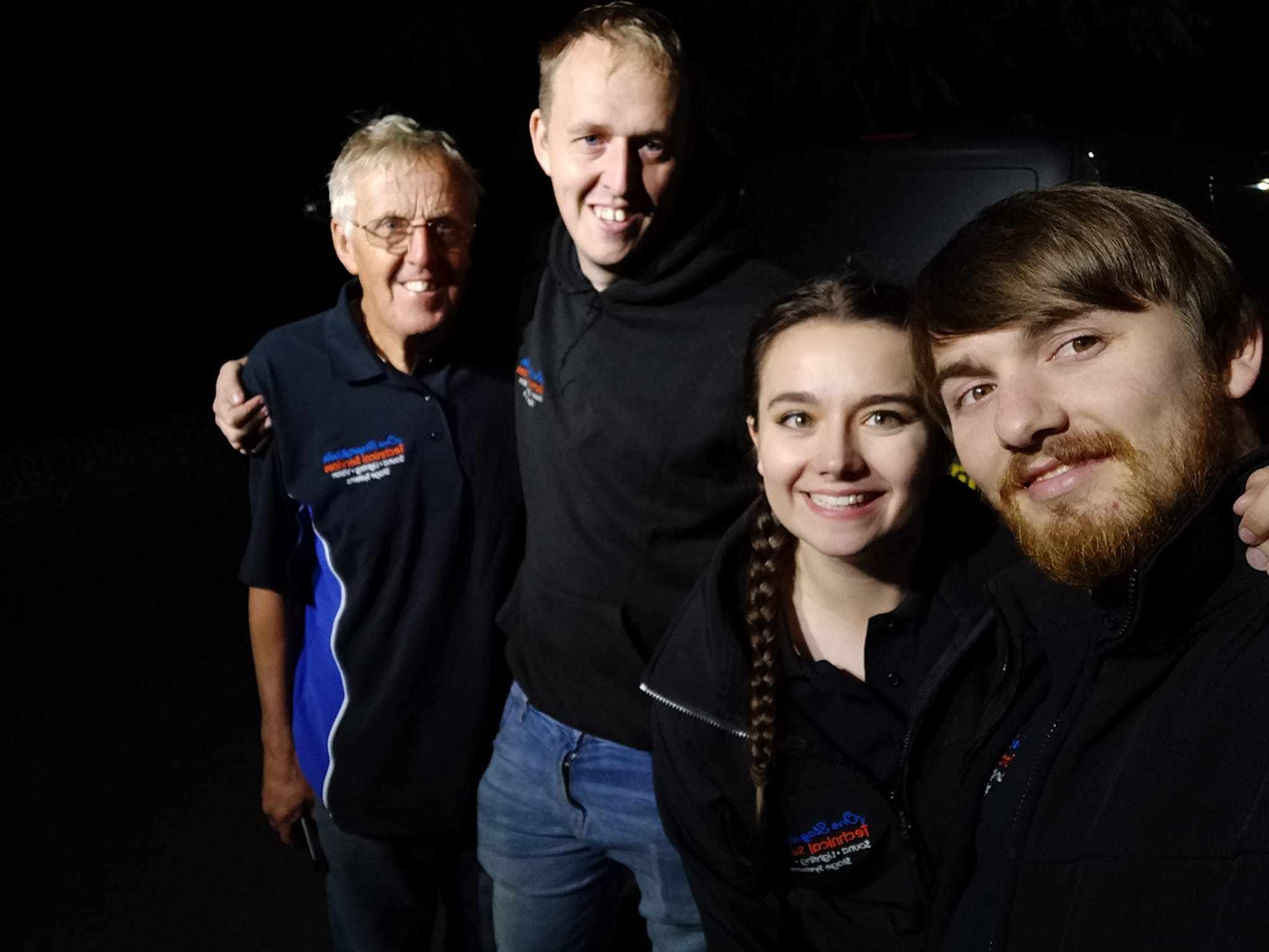 The founding One Stage Technical team: Terry, Mike, Chelsea and Jack